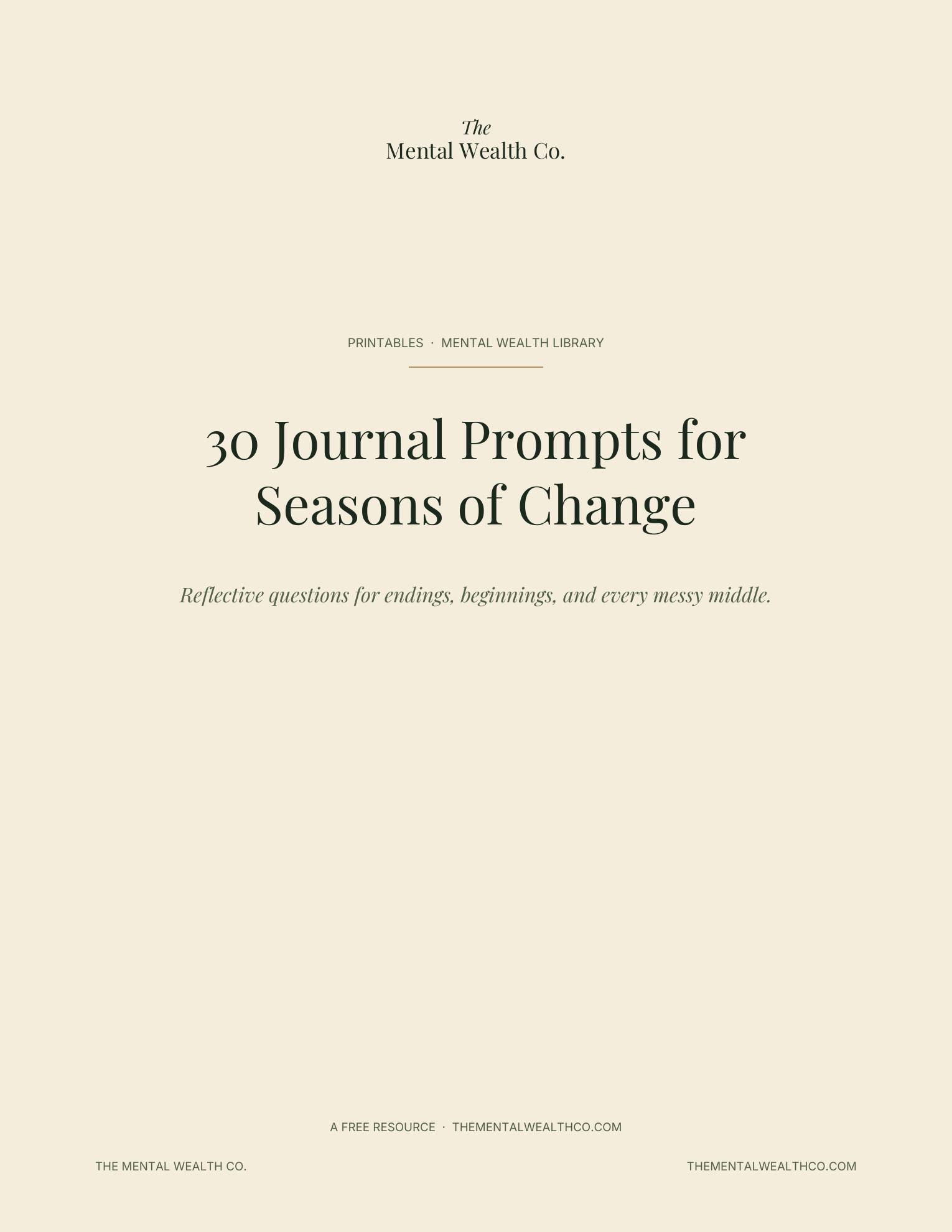 30 Journal Prompts for Seasons of Change