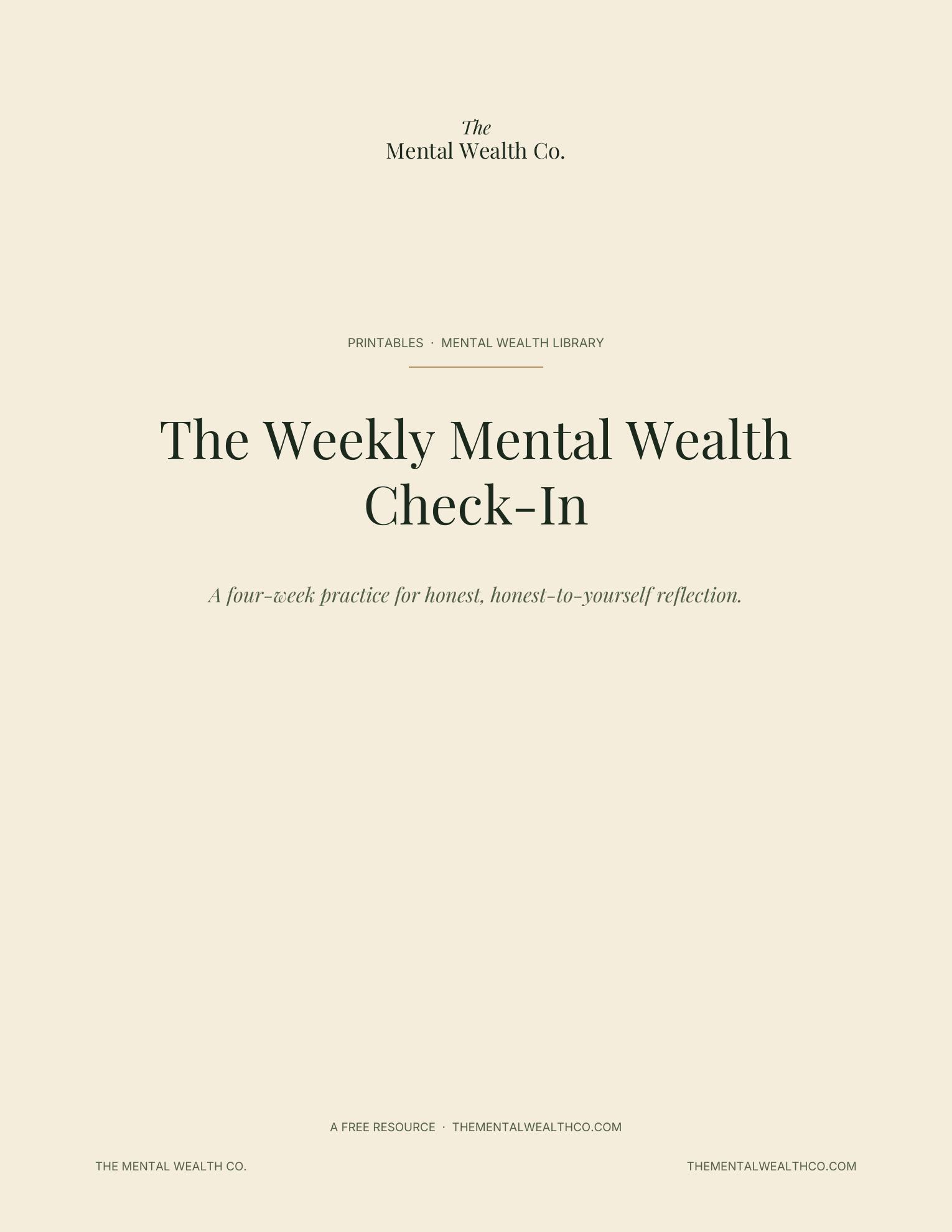 The Weekly Mental Wealth Check-In