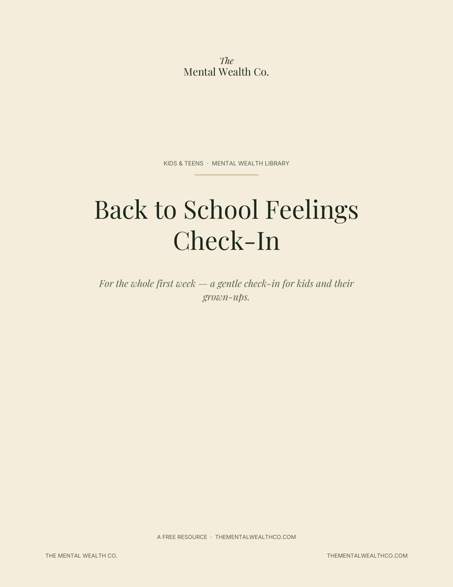 Back to School Feelings Check-In