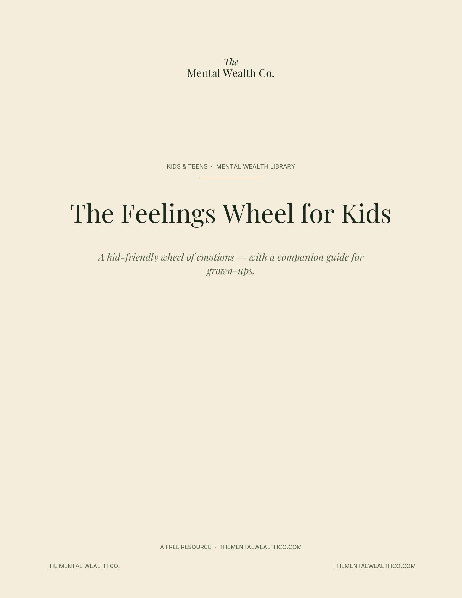 The Feelings Wheel for Kids